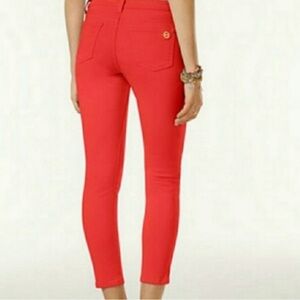 New Michael Michael Kors Izzy Skinny Sea Coral Jeans Size 14 NWT